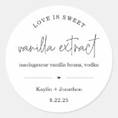 Zelfgemaakte Vanille Extract Bruiloft Favor Label (Voorkant)