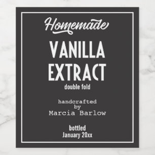 Zelfgemaakte Vanille Extract Etiket voor eten en d