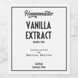 Zelfgemaakte Vanille Extract LRG Eten & Drinken La Wijn Etiket