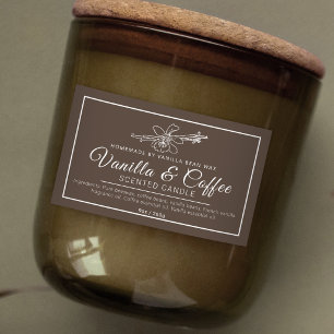 Zelfgemaakte vanille koffiekaars bruine ingrediënt rechthoekige sticker