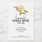 Zelfgemaakte vanille suiker eten en drinken label wijn etiket (Enkel label)