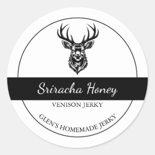 Zelfgemaakte Venison Herten Jerky Label