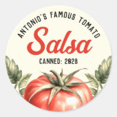 Zelfgemaakte Vintage Tomatensalsa inmaak Ronde Sticker (Voorkant)