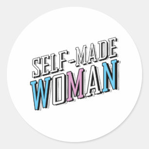 Zelfgemaakte vrouw ronde sticker
