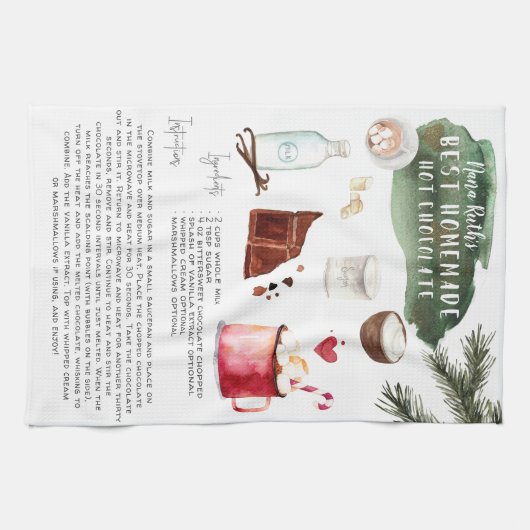 Zelfgemaakte warme chocolademelk | Recept Heirloom Theedoek (Horizontaal)