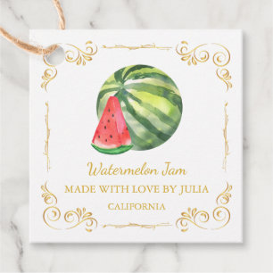 Zelfgemaakte Watermeloen Jam Square Hang Label