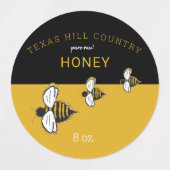 Zelfgemaakte Waterverf Bee Pure Raw Honey Labels (Design 2)