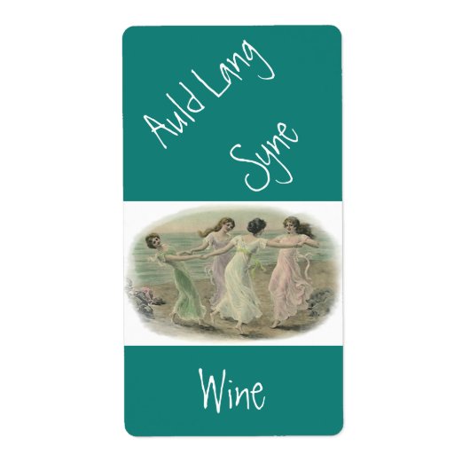 Zelfgemaakte wijn Antiek auld lang syne label vrie (Voorkant)