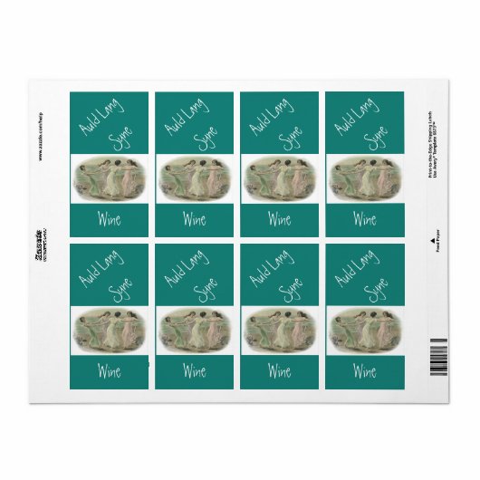 Zelfgemaakte wijn Antiek auld lang syne label vrie (Full Sheet)