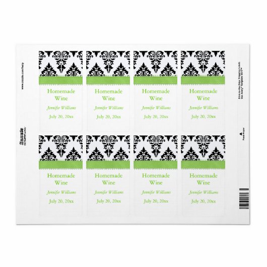 Zelfgemaakte wijn label (Full Sheet)