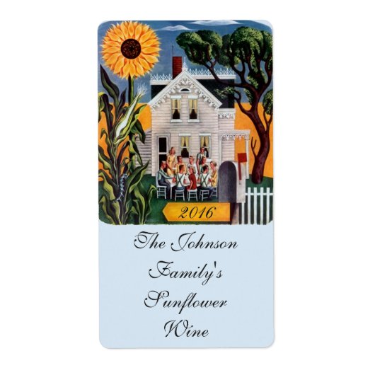 Zelfgemaakte wijn Zonnebloem Veranda Labels (Voorkant)