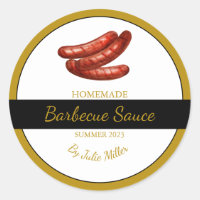Zelfgemaakte worst Barbecuesaus BBQ Label