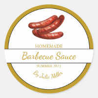 Zelfgemaakte worst Barbecuesaus BBQ Label