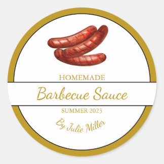 Zelfgemaakte worst Barbecuesaus BBQ Label