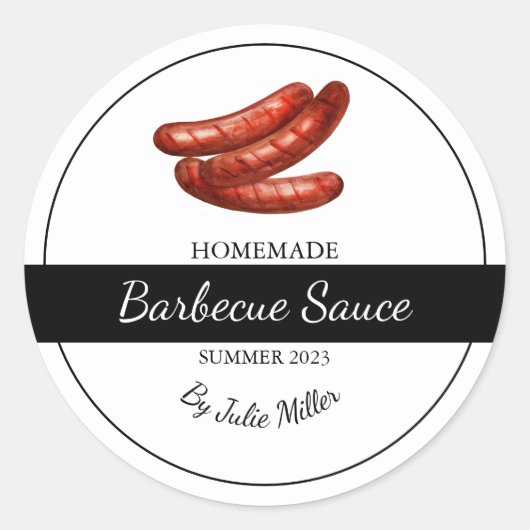 Zelfgemaakte worst Barbecuesaus BBQ Label (Voorkant)