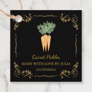 Zelfgemaakte Wortel Pickle Square Hang Label