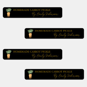 Zelfgemaakte Wortel Pickle Thin Label