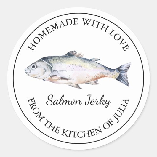 Zelfgemaakte Zalm Jerky Label (Voorkant)
