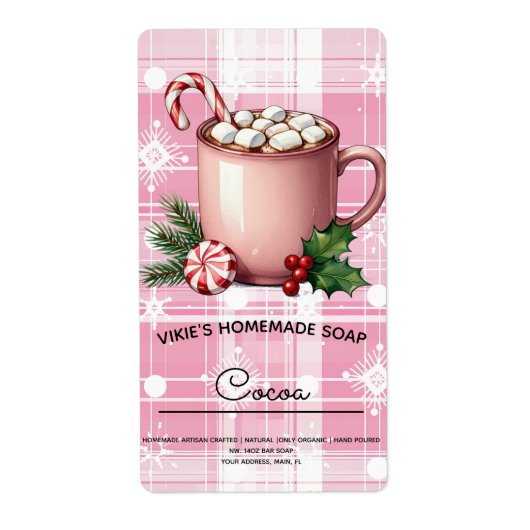 Zelfgemaakte zeep Business Cocoa Christmas Label (Voorkant)
