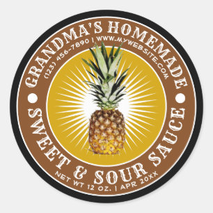 zelfgemaakte zoet & zure saus ronde sticker