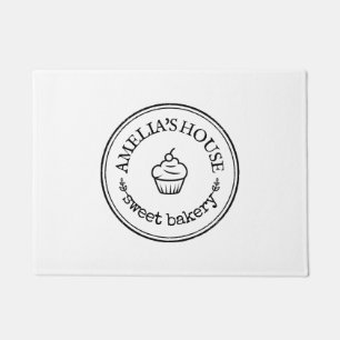 Zelfgemaakte zoete bakkerij bedrijf logo custom wi deurmat