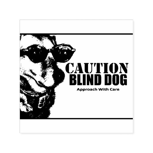 Zelfinkende rubber stempel Blinde Hond (Design)