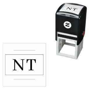 Zelfinkende stempel met tweeletterig monogram en r