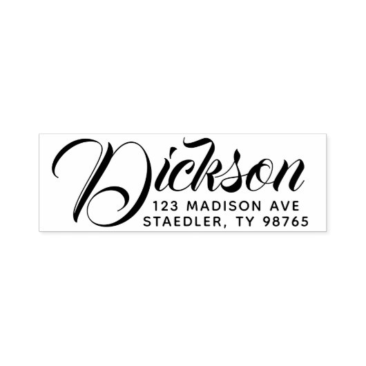 Zelfinkt Achternaam Adres Stempel Kalligrafie (Design)