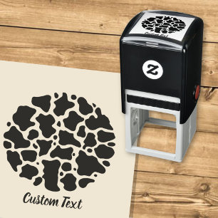 Zelfinktkussen met koeienpatroon zelfinktende stempel
