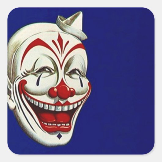 Zelfkledij Verf Makeup Fun Happy Expression Vierkante Sticker (Voorkant)