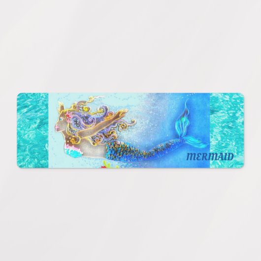 Zelfklevend etiket, waterdicht, 40 stuks. Mermaid Labels (Design 1)