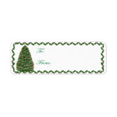 Zelfklevende kerstboom en Holly Gift Labels (Voorkant)