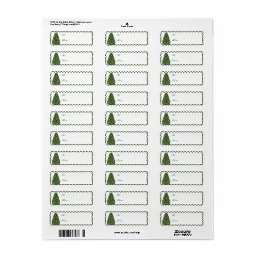 Zelfklevende kerstboom en Holly Gift Labels (Full Sheet)