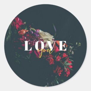 Zelfklevende Rond Elegant - Floral Romantica Ronde Sticker