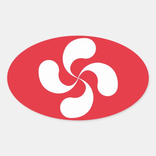 Zelfklever Baskisch Croix "Lauburu" Ovale Sticker (Voorkant)