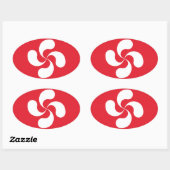 Zelfklever Baskisch Croix "Lauburu" Ovale Sticker (Vel)