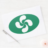 Zelfklever Baskisch Croix "Lauburu" Ovale Sticker (Envelop)