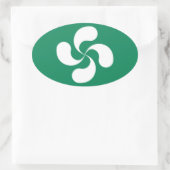 Zelfklever Baskisch Croix "Lauburu" Ovale Sticker (Tas)