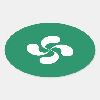 Zelfklever Baskisch Croix "Lauburu" Ovale Sticker