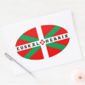 Zelfklever Drapeau Basque "ikkurina" Ovale Sticker (Envelop)