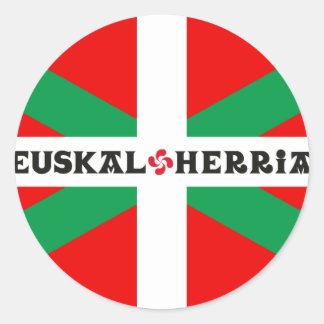 Zelfklever Drapeau Basque "Ikkurina" Ronde Sticker