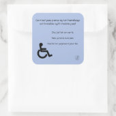 Zelfklever met onzichtbare handicap vierkante sticker (Tas)