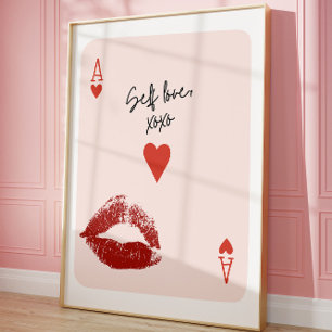 Zelfliefde Aas van Harten Roze Esthetische Muurpos Poster