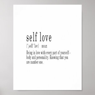 Zelfliefde definitie poster print, nieuw huis, geb