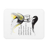 Zelfliefde inspirerend geïllustreerde dame citaat magneet (Horizontaal)