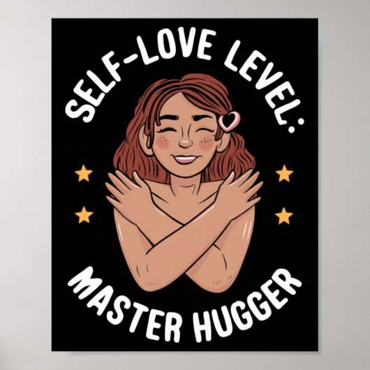 Zelfliefde Level Master Hugger Sticker Poster (Voorkant)