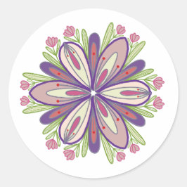 Zelfliefde mandala bloemen ronde sticker