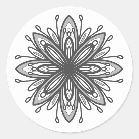 Zelfliefde mandala bloemen ronde sticker (Voorkant)
