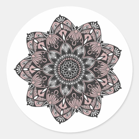 Zelfliefde Mandala Ronde Sticker (Voorkant)