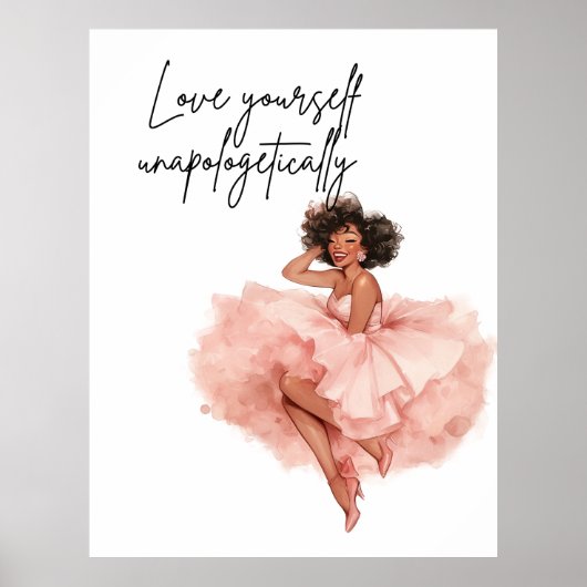 Zelfliefde Motivatie quote affirmatie Poster (Voorkant)